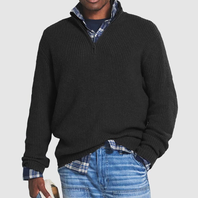 Strickpullover Mit Reißverschluss Herren | Klassisch Modern
