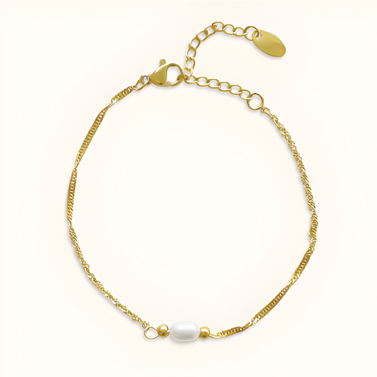 Damen Armband | Kettendesign Mit Zentralem Perlenakzent