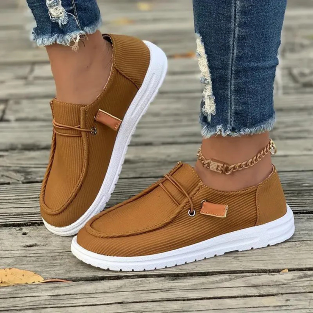 Damen Slipper Freizeitschuhe | Bequeme Schnürschuhe mit rutschfester Sohle
