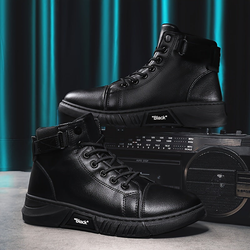 Winterstiefel Herren| Hoher Schaft Mit Riemen Und Schnürung