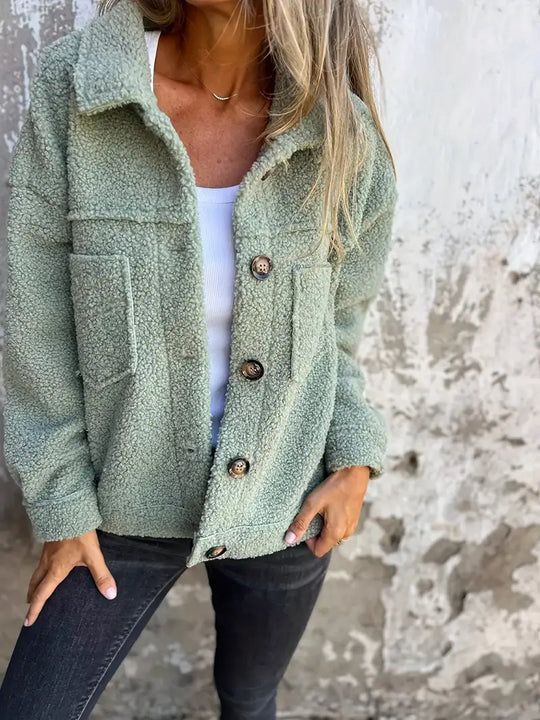 Teddy Damen Jacke Kurz | Übergang Leicht