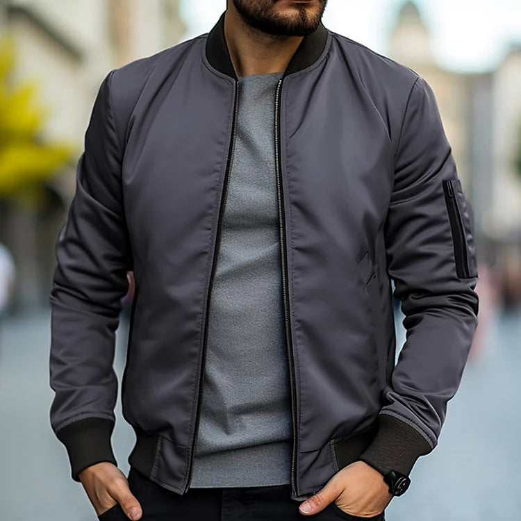 Herren Übergangs Bomberjacke Leicht | Reißverschluss Klassisch