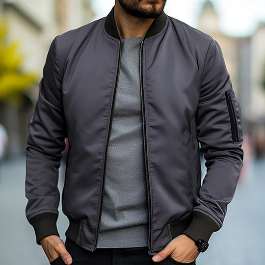 Herren Übergangs Bomberjacke Leicht | Reißverschluss Klassisch