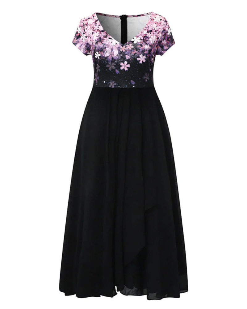 Damen Elegantes V-Ausschnitt Kleid | Festliches Kleid Hochzeitsgast