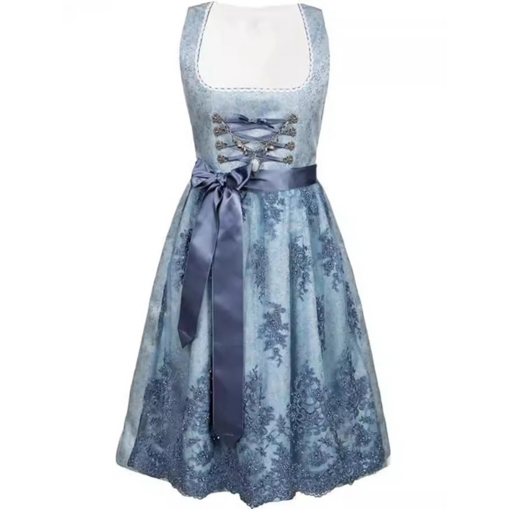 Damen Klassisches Elegantes Dirndl Kleid | Trachtenkleid für Festliche Anlässe