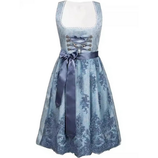 Damen Klassisches Elegantes Dirndl Kleid | Trachtenkleid für Festliche Anlässe