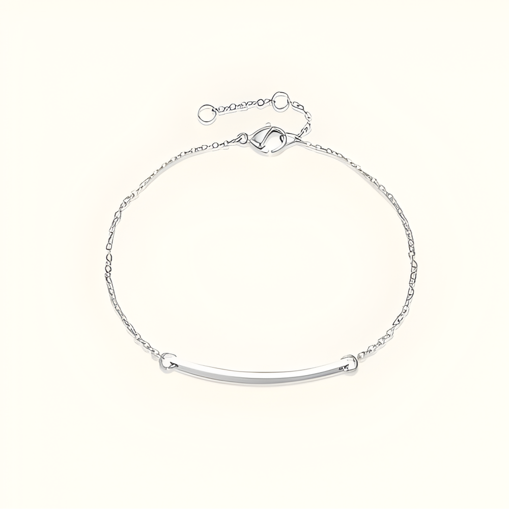 Damen Armband | Feine Kette mit Gebogenem Balkenanhänger