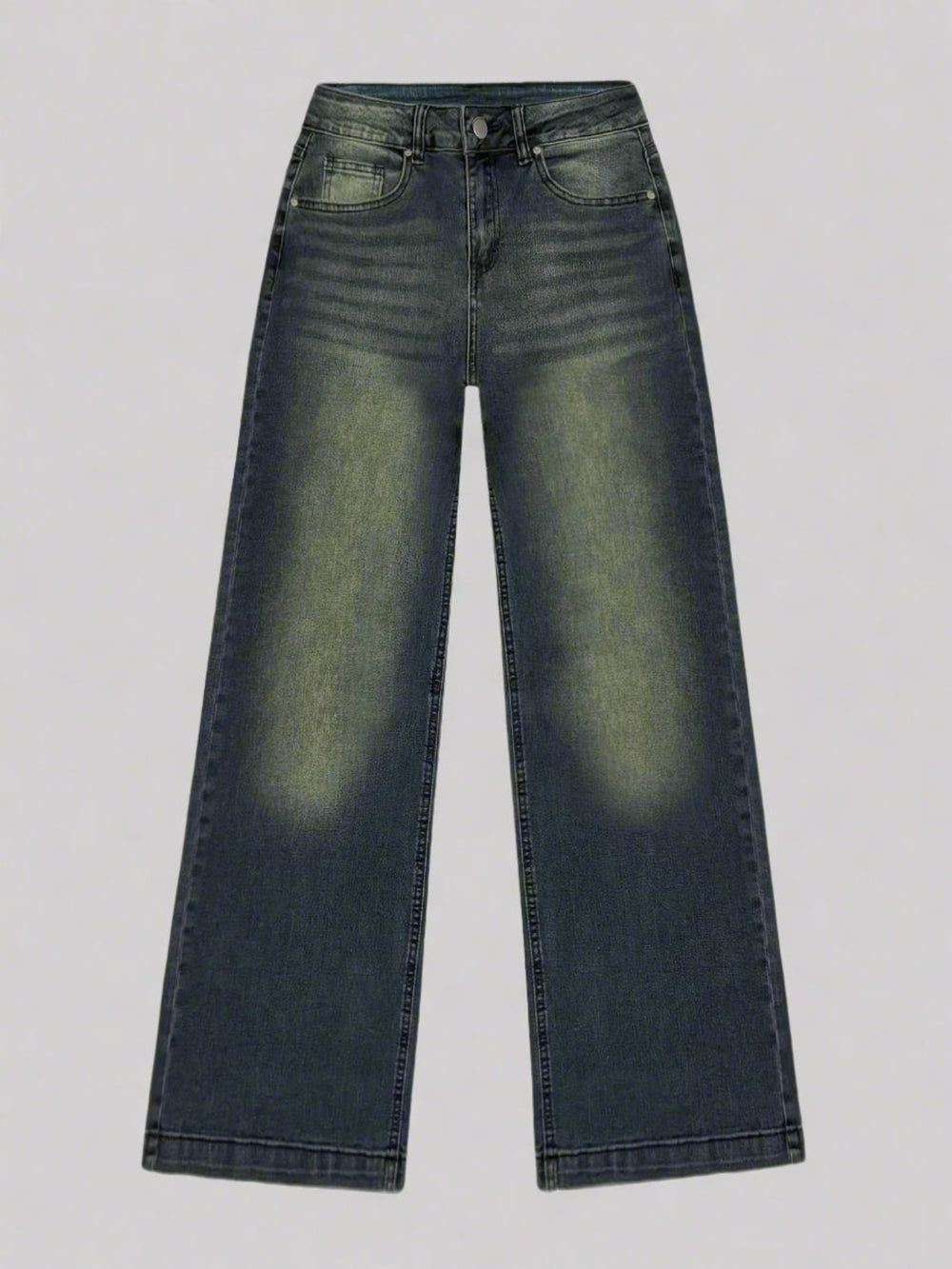 Baggy Jeans Damen | Gerades Weites Bein Mit Mid-Rise