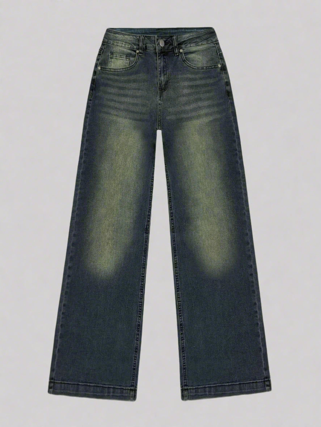 Baggy Jeans Damen | Gerades Weites Bein Mit Mid-Rise