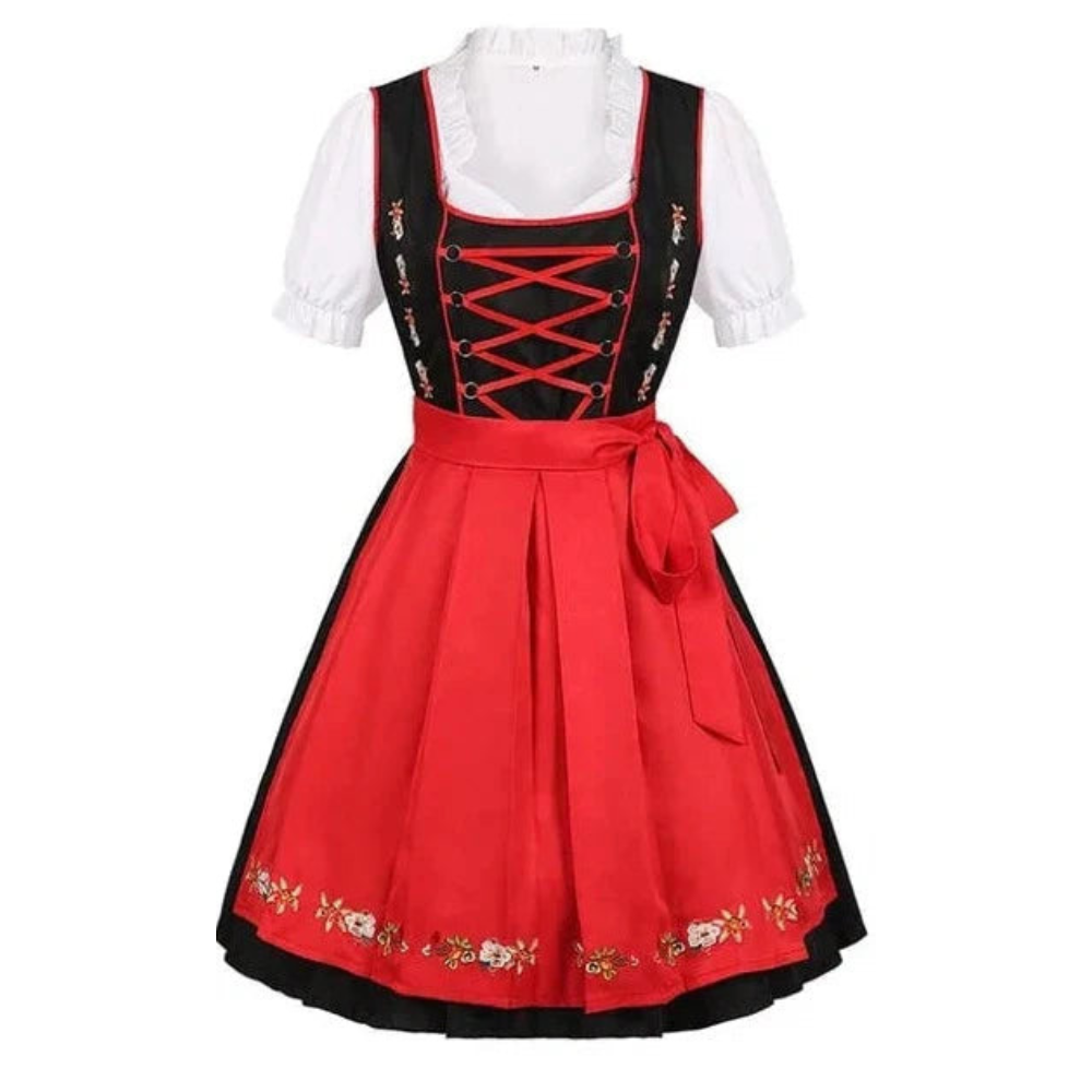 Damen Elegantes Mini Dirndlkleid | Traditionell Schwarz