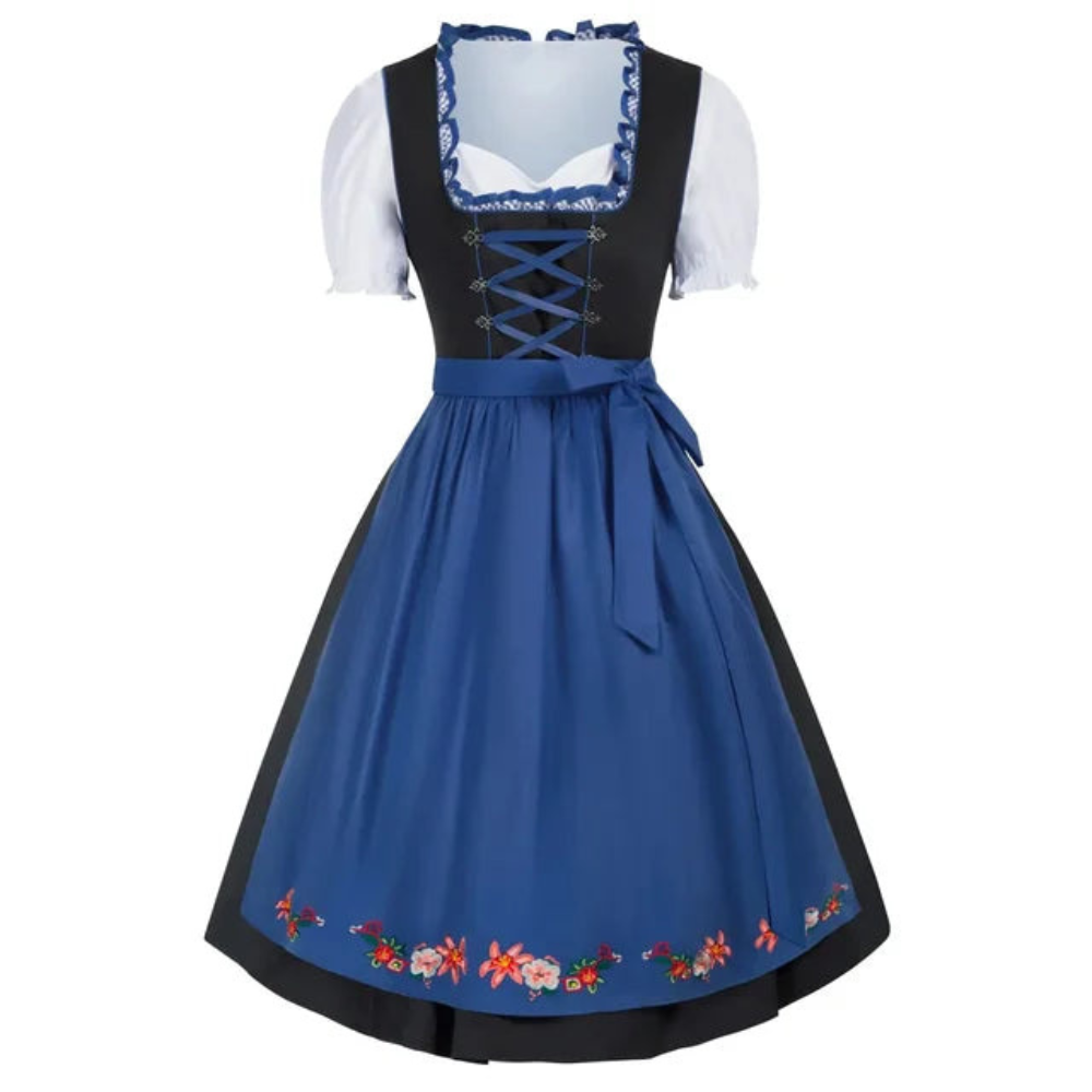Damen Elegantes Mini Dirndlkleid | Traditionell Schwarz