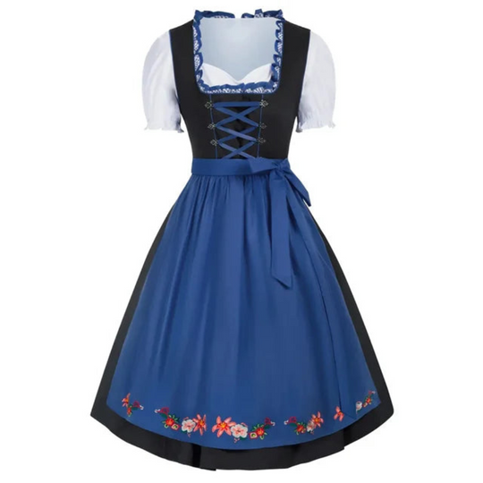 Damen Elegantes Mini Dirndlkleid | Traditionell Schwarz