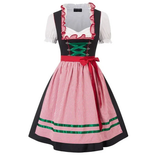 Damen Elegantes Mini Dirndlkleid | Traditionell Schwarz