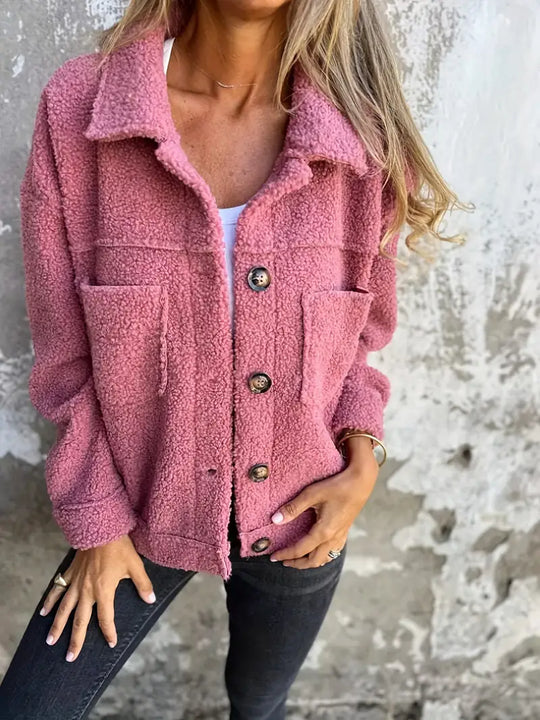 Teddy Damen Jacke Kurz | Übergang Leicht