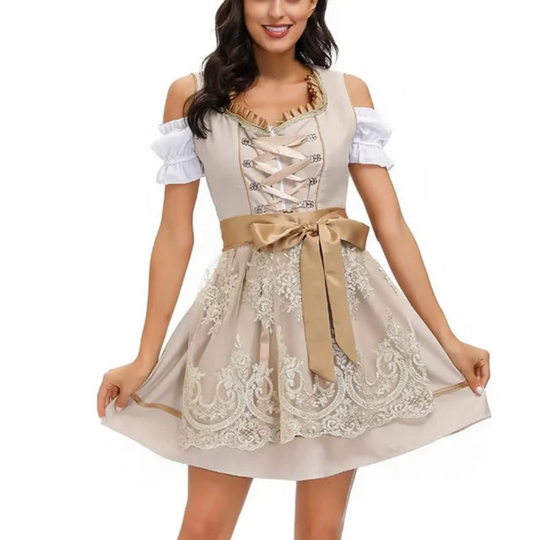 Damen Elegantes Mini Dirndlkleid | Traditionell Schwarz