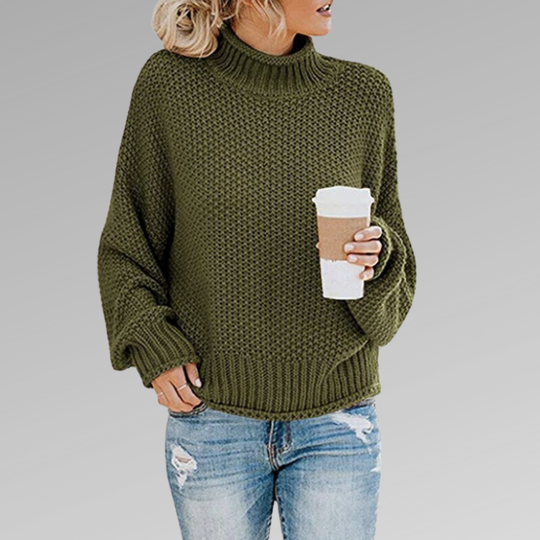 Damen Pullover | Strick modern mit hohem Kragen