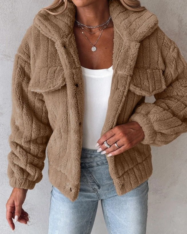 Damen Übergangsjacke Teddy Damen | Kurz Komfortabel