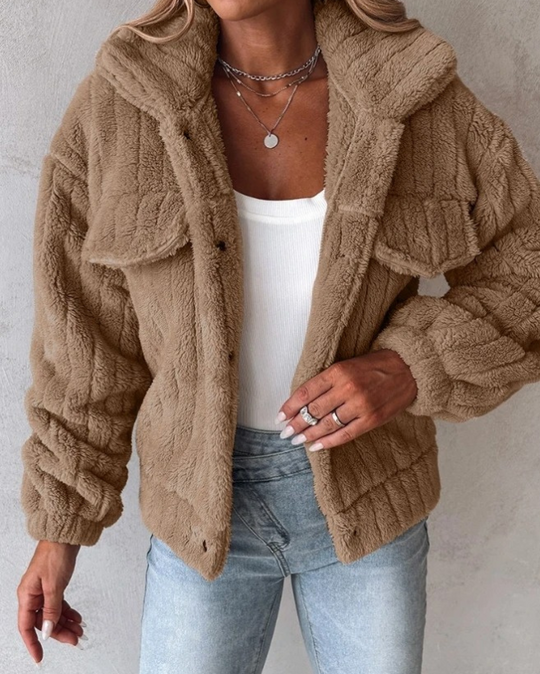 Damen Übergangsjacke Teddy Damen | Kurz Komfortabel