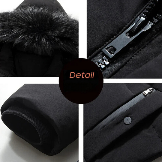 Winterjacke mit Fellimitat-Kapuze für Männer