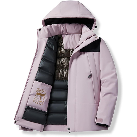 Damen Winter Skijacke | Outdoor Kapuzenjacke mit Taschen
