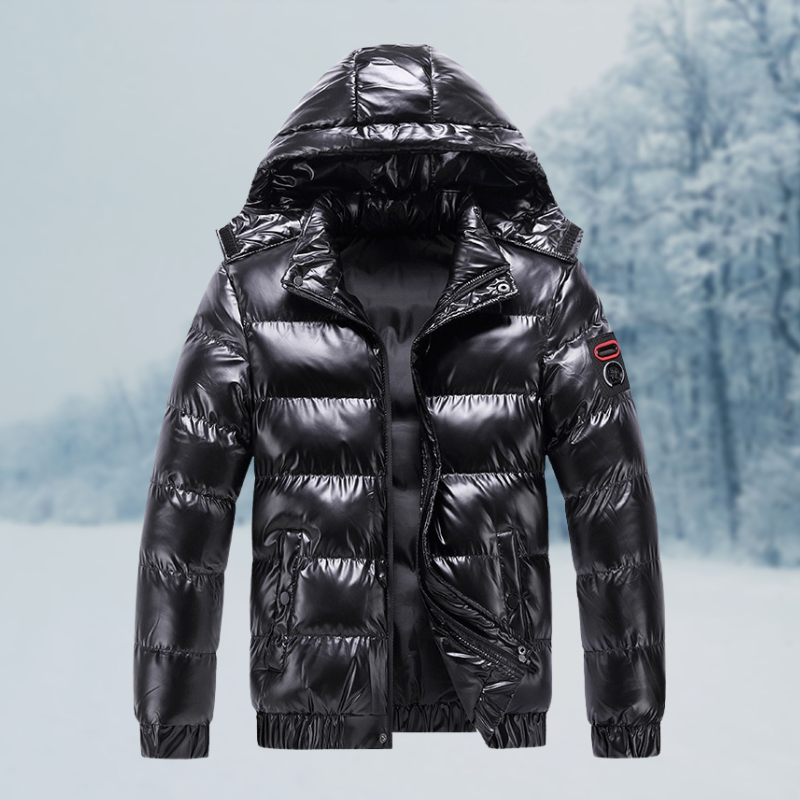 Herren Kapuzenjacke Gesteppt | Reißverschluss Winterjacke Glatt