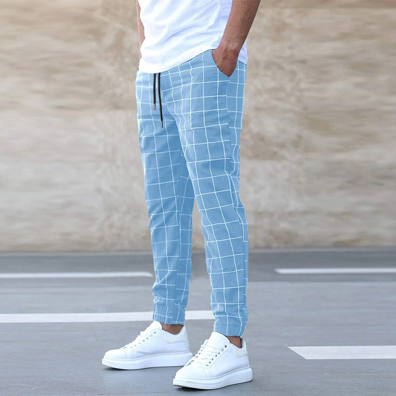 Herren Karierte Hose Slim Fit | Bequem Leicht