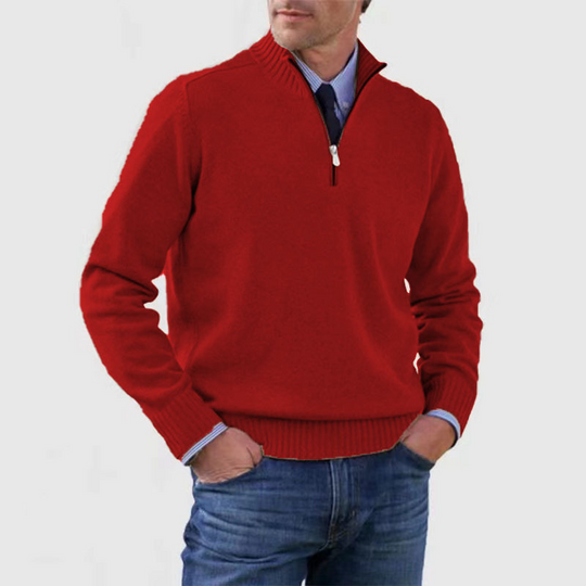 Herren Pullover Reißverschluss Freizeit | Warm Bequem Alltag