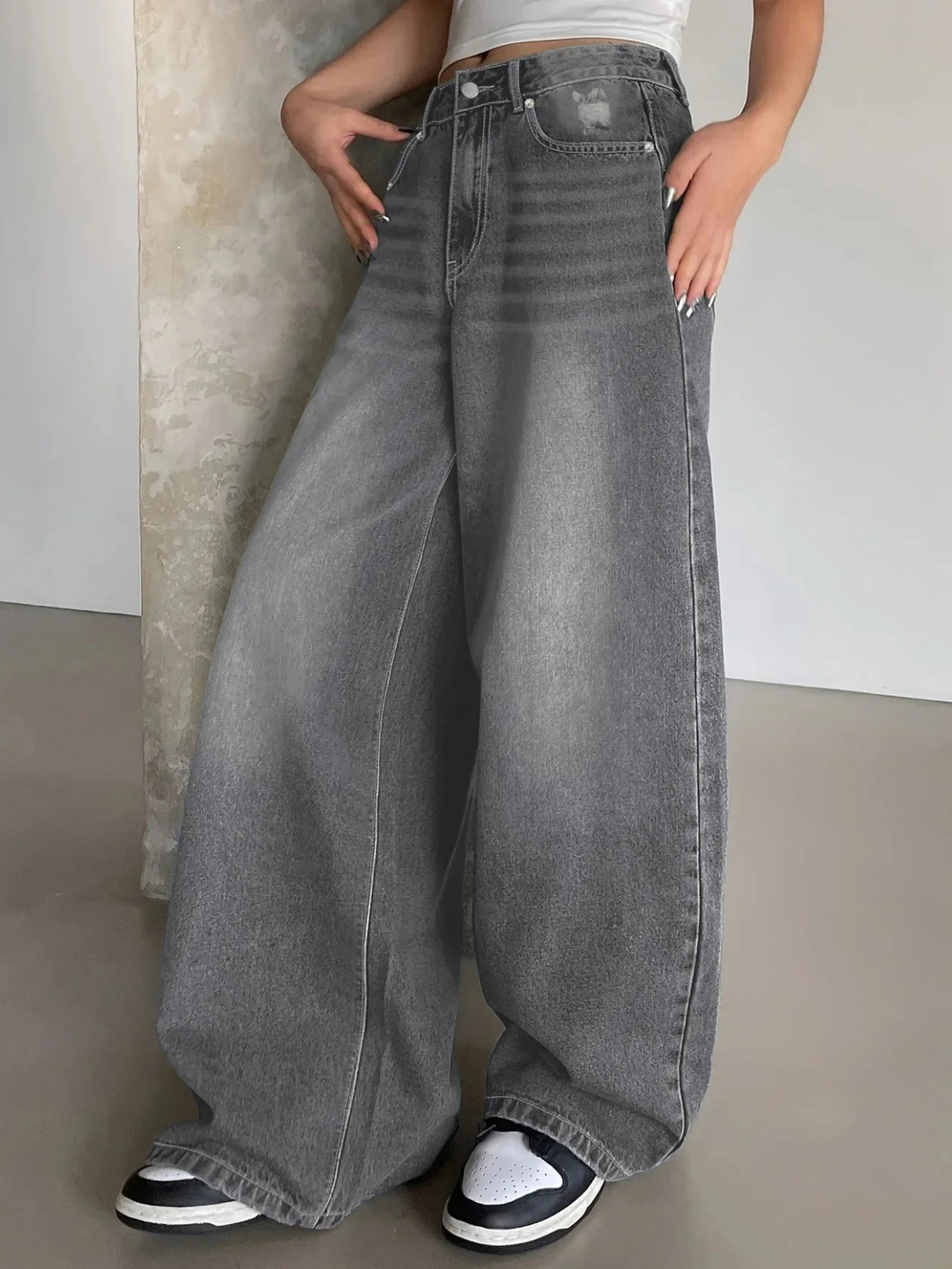 Baggy Jeans Damen | Weites Bein High Waist Jeans