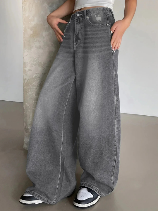 Baggy Jeans Damen | Weites Bein High Waist Jeans