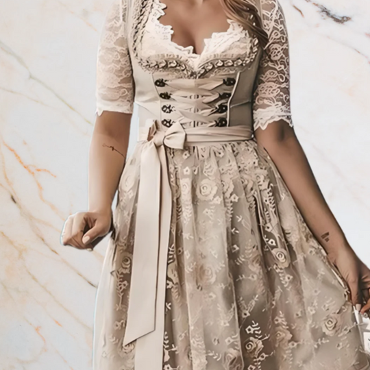 Damen Elegantes Trachtenkleid | Dirndl Kleid für Oktoberfest