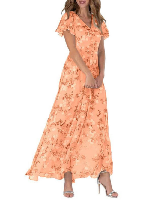 Damen Elegantes Blumenkleid | Festliche Maxi-Kleider für Hochzeitsgäste