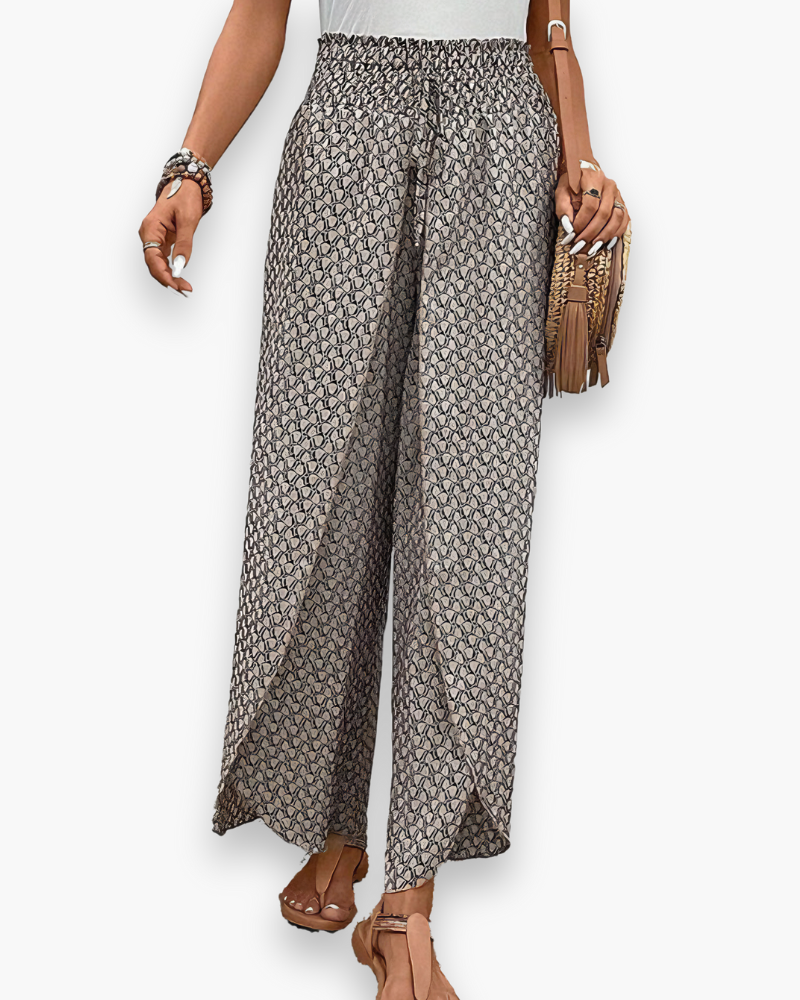 Damen Bequeme Weitbein-Hose | Lässig Stoffhose
