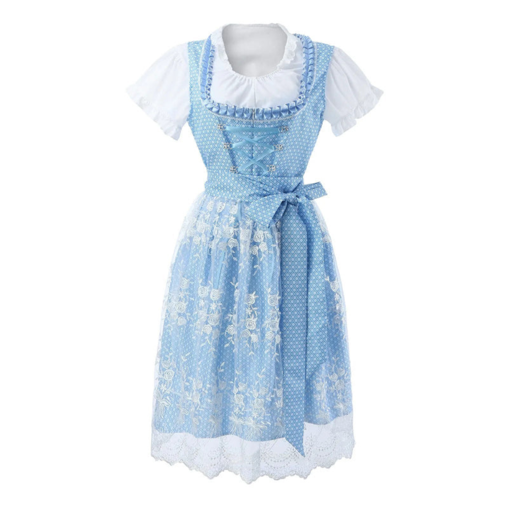 Damen Elegantes Festlicashes Kleid | Dirndl Midi Kleid