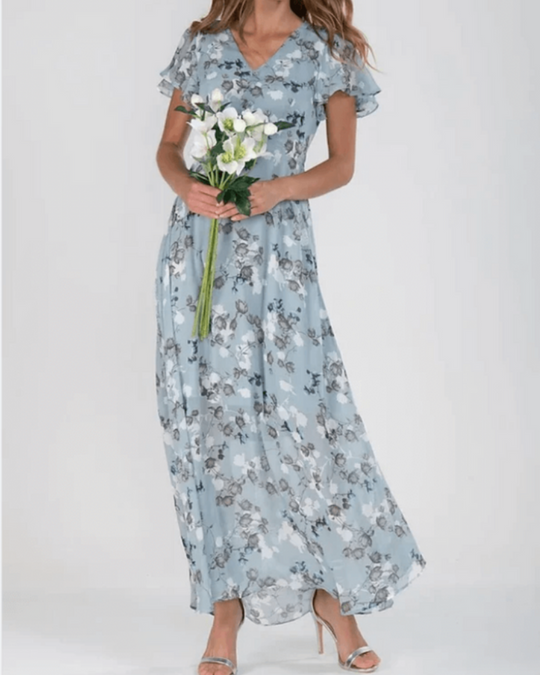 Damen Elegantes Blumenkleid | Festliche Maxi-Kleider für Hochzeitsgäste