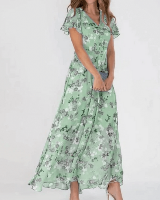 Damen Elegantes Blumenkleid | Festliche Maxi-Kleider für Hochzeitsgäste