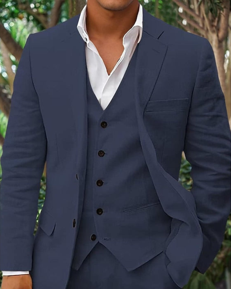 Herren Elegantes Dreiteiliges Anzug-Set | Blazer, Weste und Hose