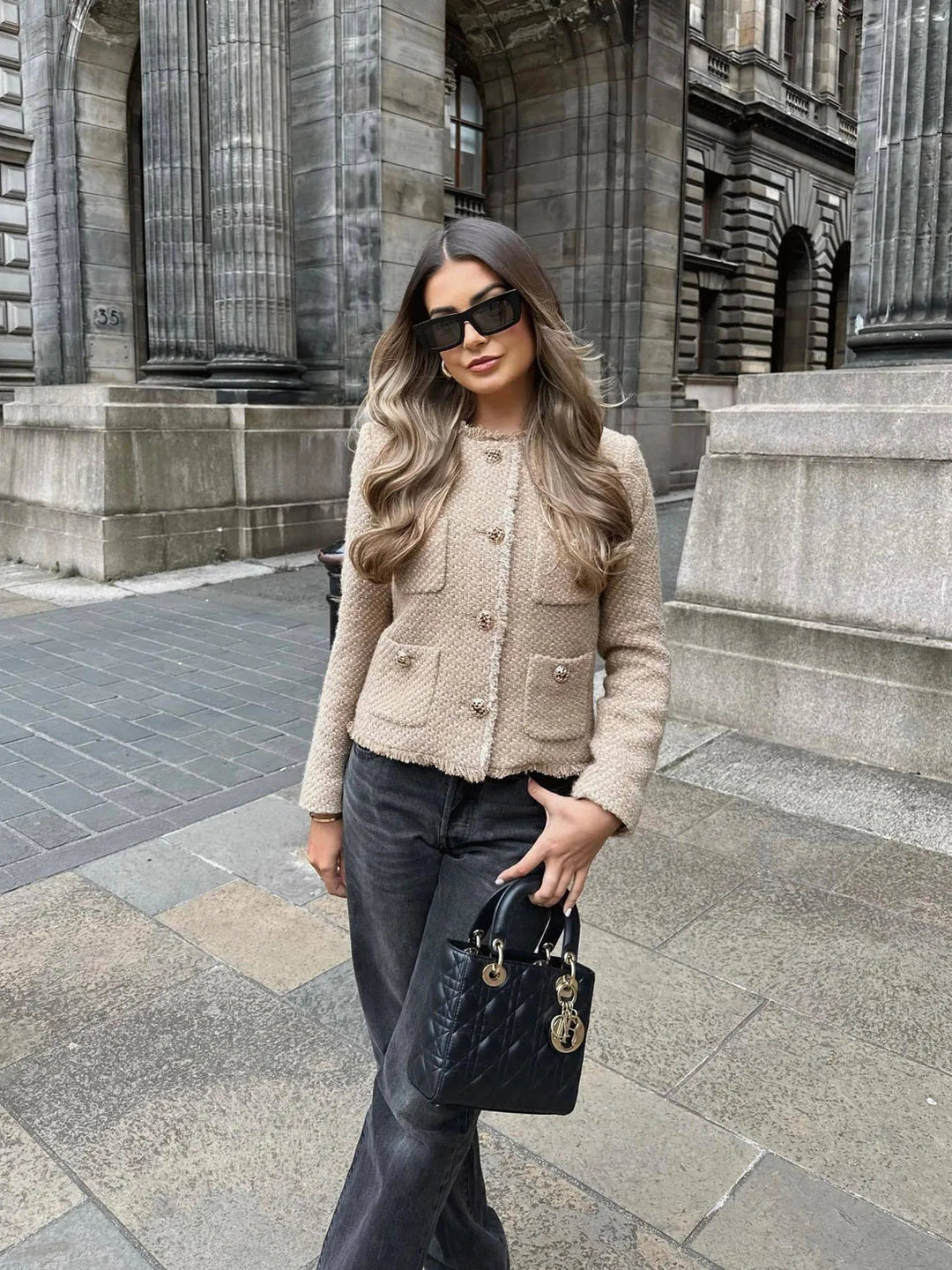 Damen's Strukturierte Klassische Jacke | Übergangszeit Elegant
