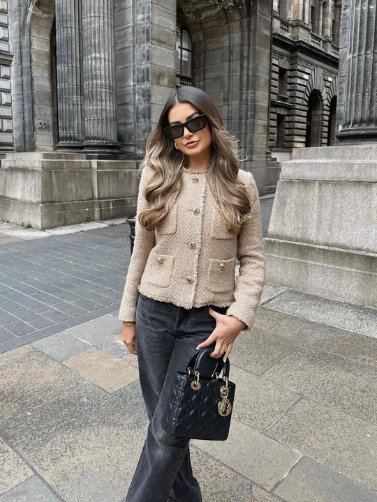 Damen's Strukturierte Klassische Jacke | Übergangszeit Elegant