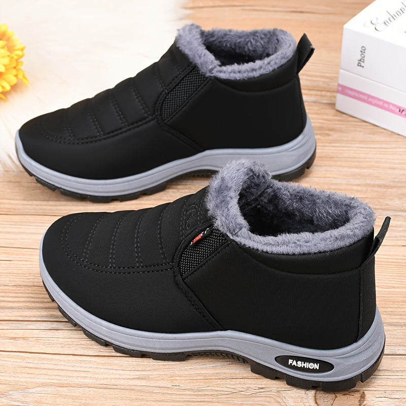 Winterschuhe Damen| Knöchelhoch Slip-On Mit Futter