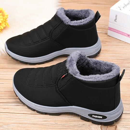 Winterschuhe Damen| Knöchelhoch Slip-On Mit Futter