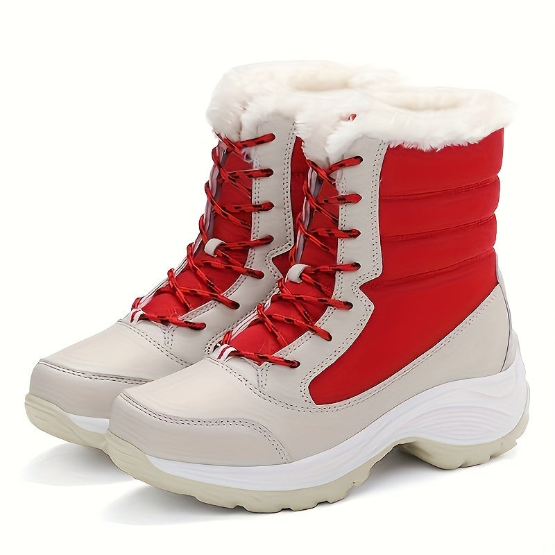 Winterschuhe Damen Stiefel | Schnürung mit Knöchelhohem Schnitt