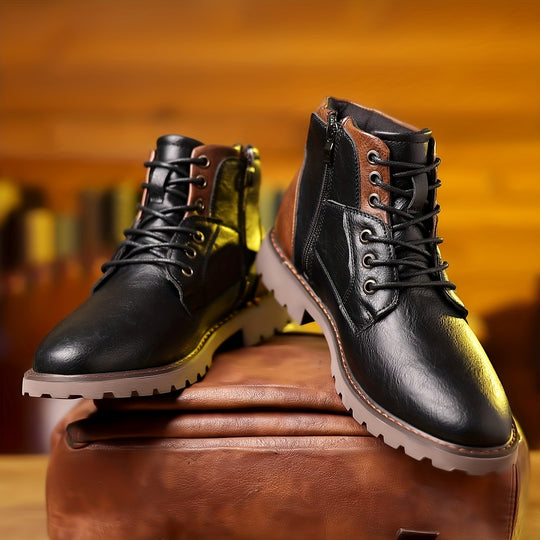 Winterschuhe Herren | Schnürung Und Reißverschluss Stiefel