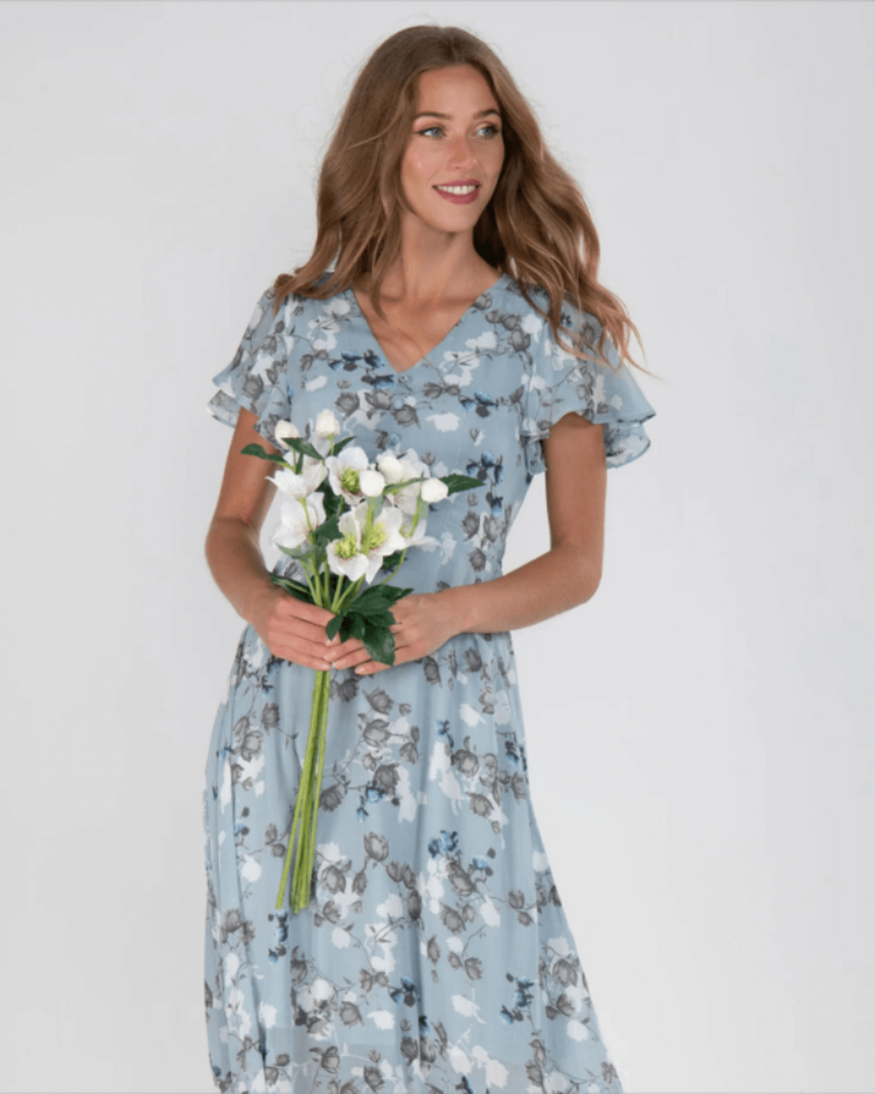 Damen Elegantes Blumenkleid | Festliche Maxi-Kleider für Hochzeitsgäste