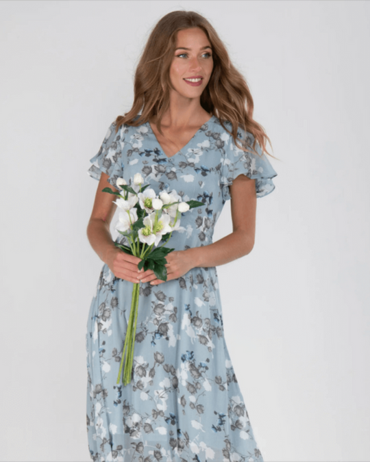 Damen Elegantes Blumenkleid | Festliche Maxi-Kleider für Hochzeitsgäste
