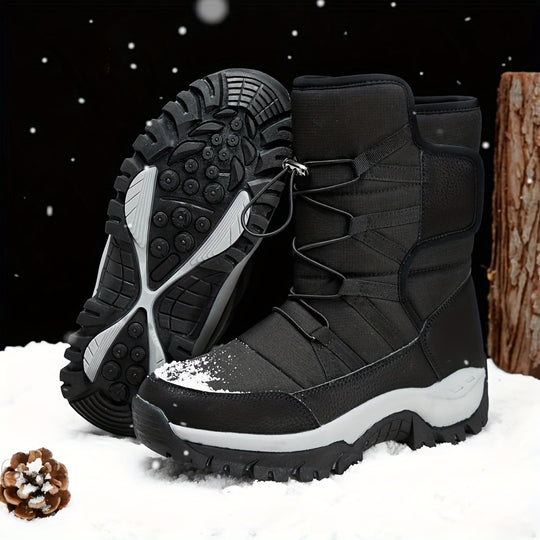 Winterschuhe Herren | Hohe Stiefel Mit Klettverschluss Und Kordelzug