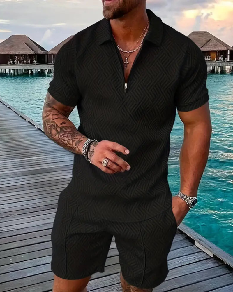 Herren Lässiges Sommer Set | Kurzarmhemd und Shorts
