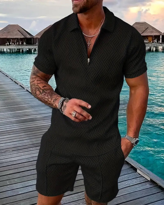 Herren Lässiges Sommer Set | Kurzarmhemd und Shorts