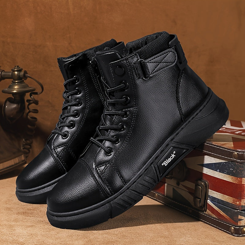 Winterstiefel Herren| Hoher Schaft Mit Riemen Und Schnürung