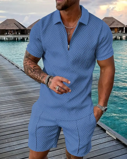 Herren Lässiges Sommer Set | Kurzarmhemd und Shorts