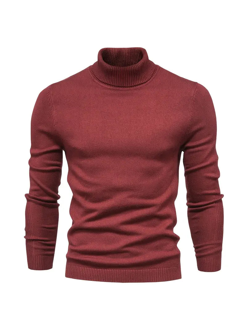Herren Pullover Turtleneck Slim Fit | Weich Strick Langarm